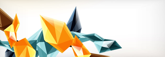 Vector 3d triangles and pyramids abstract background for business or technology presentations, internet posters or web brochure covers