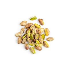 Fried Pistachio Nuts Isolated, Baked Pistachios Pile