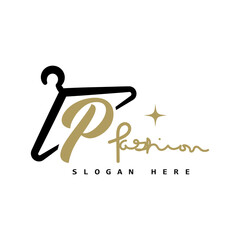 illustration of minimalist botique logo design . the elegant hanger icon