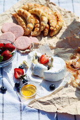 Сhilled white wine in a glass. cozy evening on the terrace. Summertime relax on the sunny patio. 