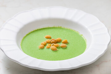 green peas soup with fried peas
