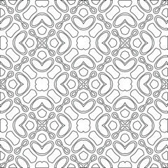 Geometric vector pattern with triangular elements. Seamless abstract ornament for wallpapers and backgrounds. Black and white colors. 