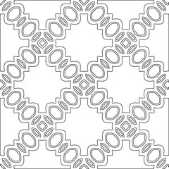 Geometric vector pattern with triangular elements. Seamless abstract ornament for wallpapers and backgrounds. Black and white colors. 