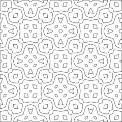 Geometric vector pattern with triangular elements. Seamless abstract ornament for wallpapers and backgrounds. Black and white colors. 