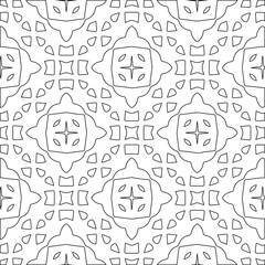 Geometric vector pattern with triangular elements. Seamless abstract ornament for wallpapers and backgrounds. Black and white colors. 