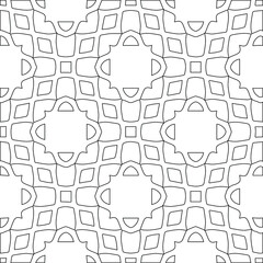 Geometric vector pattern with triangular elements. Seamless abstract ornament for wallpapers and backgrounds. Black and white colors. 