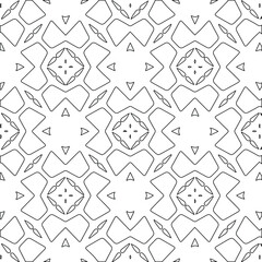 Geometric vector pattern with triangular elements. Seamless abstract ornament for wallpapers and backgrounds. Black and white colors. 