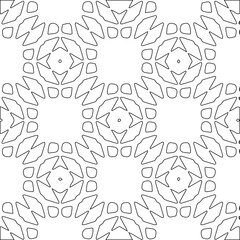 Geometric vector pattern with triangular elements. Seamless abstract ornament for wallpapers and backgrounds. Black and white colors. 
