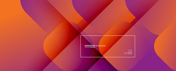 Square shapes composition geometric abstract background. 3D shadow effects and fluid gradients. Modern overlapping forms