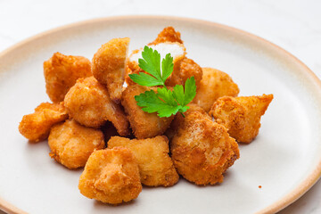 still lfe of fried cauliflower on a plate