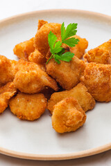 still lfe of fried cauliflower on a plate