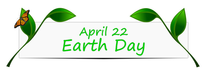 Earth Day Banner - 22 April - illustration