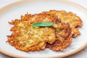 still life of potato pancakes
