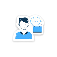 Fototapeta premium Instant messaging sticker. Momentary messaging on social networks badge for designs. Contactless communication. Information overload vector emblem