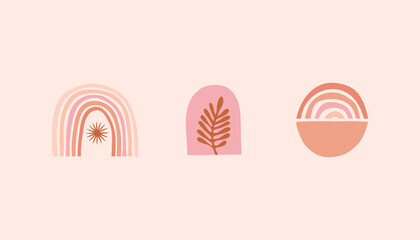 Vector set of design elements and shapes for abstract backgrounds and modern art - boho prints and posters © venimo