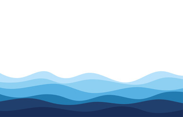 Blue water wave sea lines flowing texture background banner vector.