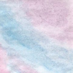 Watercolor Background - Abstract painted paper with Blue and Pink grained texture