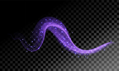 Abstract wavy line of light