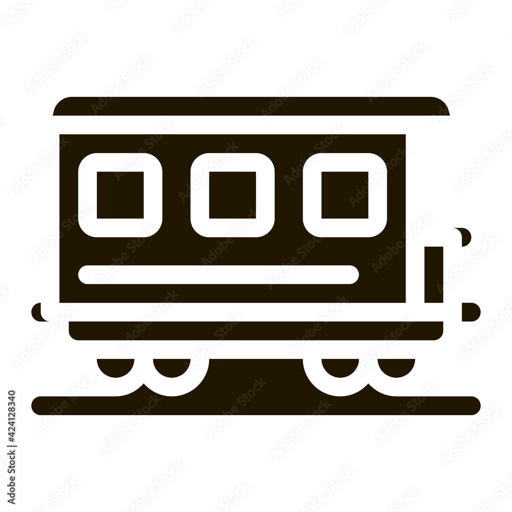 Canvas Prints passenger railway carriage glyph icon vector. passenger railway carriage sign. isolated symbol illustration