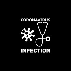 Infected icon isolated on dark background