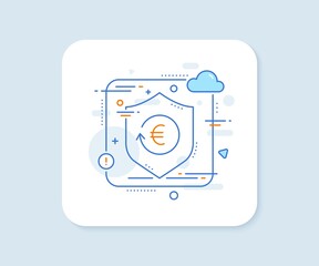 Euro Money exchange line icon. Abstract vector button. Banking currency sign. EUR Cash symbol. Exchange currency line icon. Protect shield concept. Vector