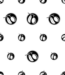 Olive Icon Seamless Pattern, Olive Fruit Icon