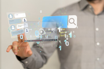 web develop interface web application in hand