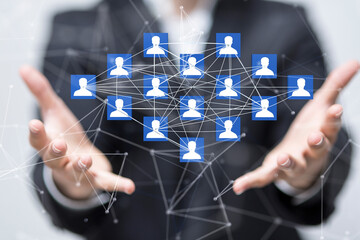 Abstract network of physical devices on the Internet using a network connection with statistics...