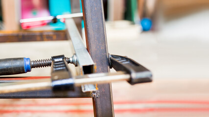 C-Clamp, C-shape workpiece, can be used both wood and steel. C-shape clamps, d.i.y concept