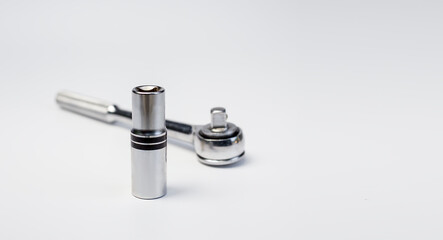 Block wrench on the white background
