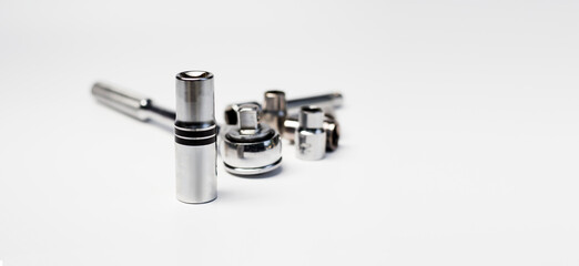 Block wrench on the white background
