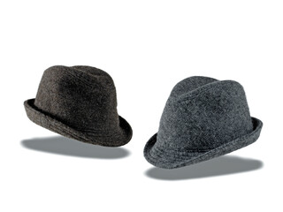 Elegant hats for man for all seasons. Studio shoot.