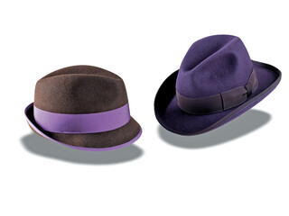 Elegant hats for man for all seasons. Studio shoot.
