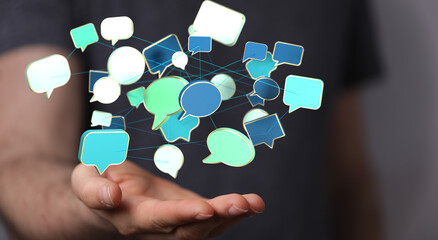 speech bubbles, communication concept 3d