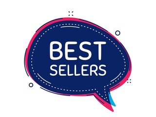 Best sellers. Thought bubble vector banner. Special offer price sign. Advertising discounts symbol. Dialogue or thought speech balloon shape. Best sellers chat think speech bubble. Vector