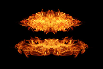 Abstract  Fire flames on black background