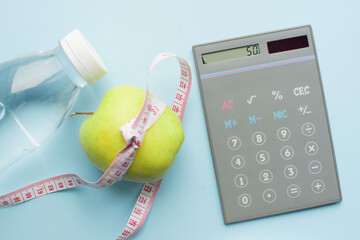 Healthy eating concept - calculate daily nutrition intake