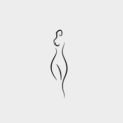 female shape line illustration vector logo design