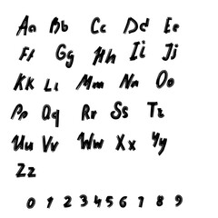 Vector hand-drawn alphabetic, trendy simple vector font
