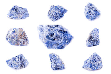 Collection of stone mineral Sodalite