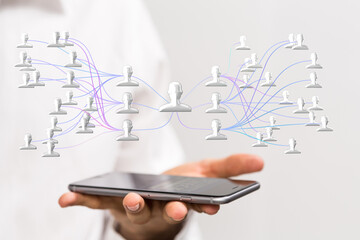 hierarchy connection team group 3d