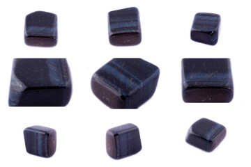 Collection of stone mineral Falcon eye