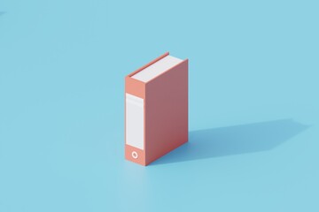 file folder or holder document single isolated object. 3d render illustration with isometric