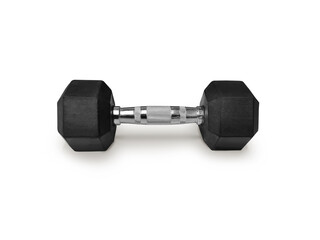 black metal dumbbells on isolated background