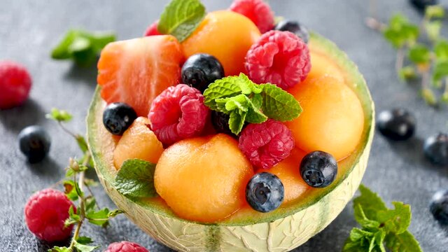 melon and berry fruit salad