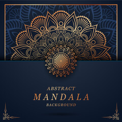 luxury mandala with abstract background. Decorative mandala design for card, cover, print, poster, brochure, invitation, banner.
