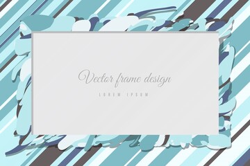 Green Abstract art wave background frame. design illustration