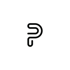 initial P logo design vector