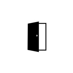 Open door icon on white background. Vector drawing.