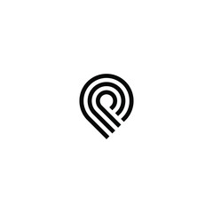 initial P logo design vector